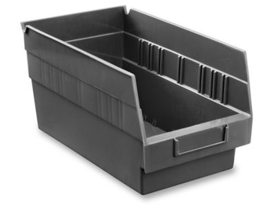 Plastic Shelf Bins - 7 x 12 x 6", Black S-16276BL