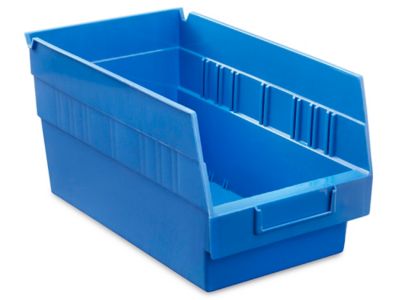 Plastic Shelf Bins - 7 x 12 x 6, Blue
