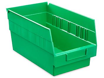 Plastic Shelf Bins - 7 x 12 x 6", Green S-16276G