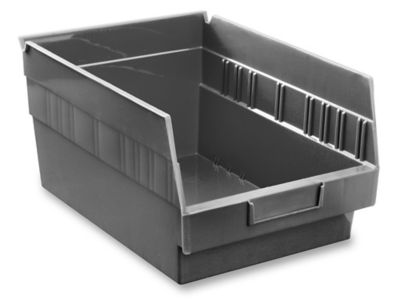 Plastic Shelf Bins - 8 1/2 x 12 x 6", Black S-16277BL