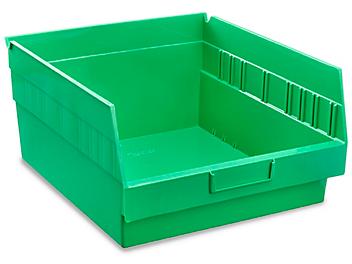 Plastic Shelf Bins - 11 x 12 x 6", Green S-16278G