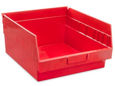 Plastic Shelf Bins - 11 x 12 x 6", Red S-16278R