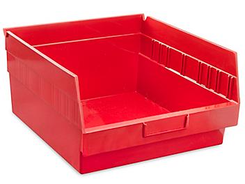 Plastic Shelf Bins - 11 x 12 x 6", Red S-16278R