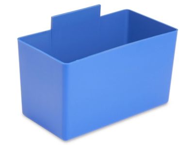 SMALL PLASTIC STORAGE BIN: BLUE