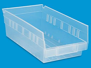 Clear Plastic Shelf Bins - 7 x 12 x 4" S-16293