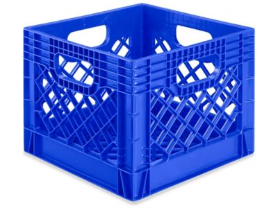 Rigid Milk Crates - 12 x 12 x 10 1/2, Blue S-16317BLU - Uline