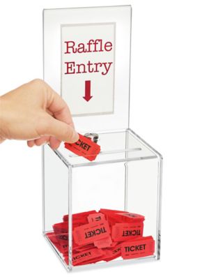 Acrylic Ballot Box with Lock - Clear, 5 x 5 x 6" S-16323