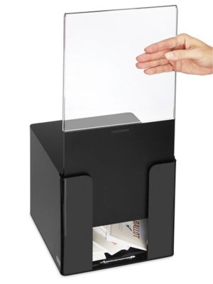 Acrylic Ballot Box with Lock - Clear, 10 x 10 x 10 S-13382 - Uline