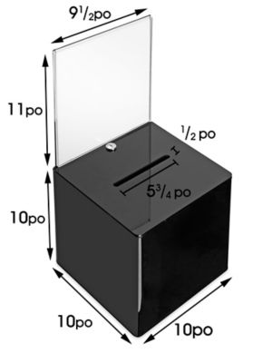 Acrylic Ballot Box - Clear, 10 x 10 x 10 S-11328 - Uline