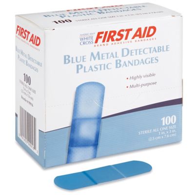 Metal Detectable Bandages - Plastic, 1 x 3" S-16418