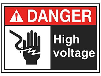 "High Voltage" Sign - Vinyl, Adhesive-Backed S-16453V