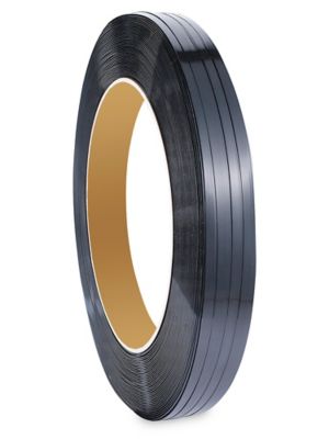 Standard Grade Steel Strapping - 5/8 x .020 x 2,468', Black - ULINE - S-823