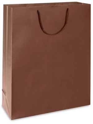 Matte Laminate Shopping Bags - 16 x 6 x 19 1/4", Queen, Chocolate S-16669CHOC