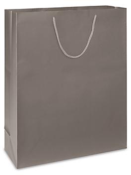 Matte Laminate Shopping Bags - 16 x 6 x 19 1/4", Queen, Gray S-16669GR