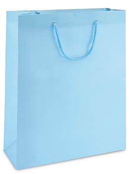 Matte Laminate Shopping Bags - 16 x 6 x 19 1/4", Queen, Light Blue S-16669LTBLU
