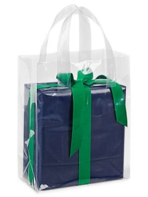 Clear Shopper Bags - 10 x 5 x 13 S-16691 - Uline