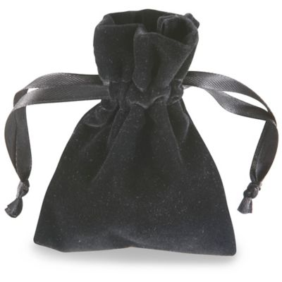 Deluxe Velvet Pouches 3 x 4", Black S16693BL Uline