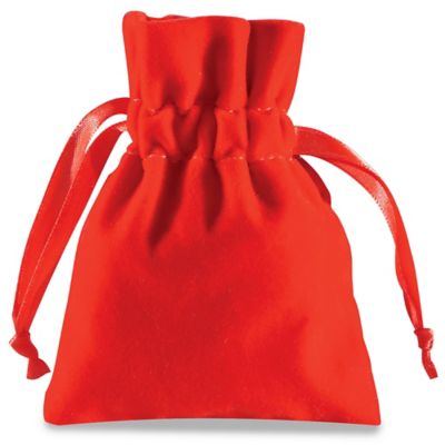 Deluxe Velvet Pouches - 3 x 4", Red S-16693R