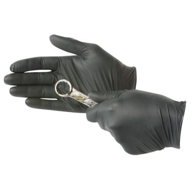 Uline Black Industrial Nitrile Gloves - Powder-Free, 6 Mil, 2XL S