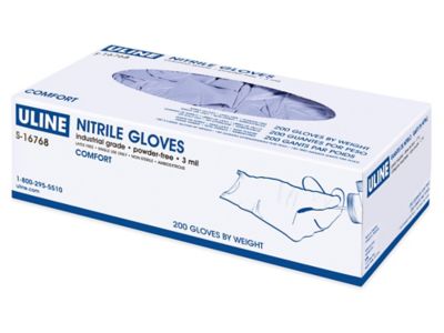 Uline Comfort Nitrile Gloves - Powder-Free, Small S-16768S - ULINE