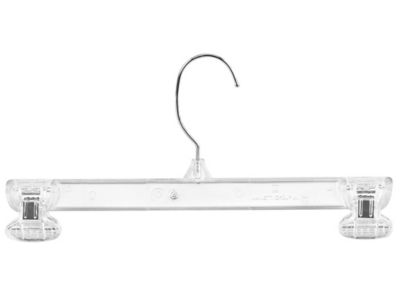 100 Clear 14 inch Skirt-Pant Hangers with Metal Clips