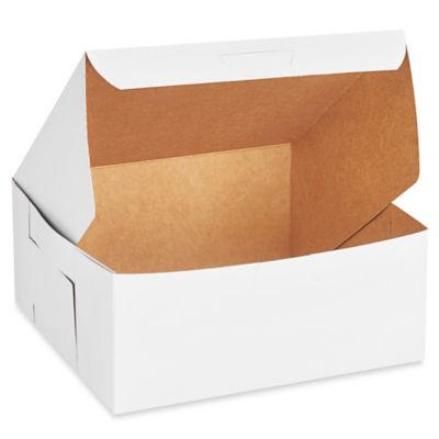 Boîtes à gâteau – 7 x 7 x 3 po, blanc S-16811 - Uline