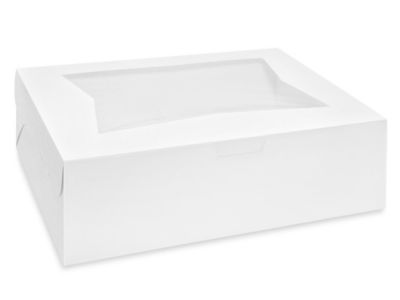 Window Cake Boxes - 19 x 14 x 6 1/2", 1/2 Sheet, White S-16815