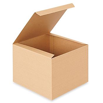 Gift Boxes - 8 x 8 x 6", Kraft Pinstripe S-16819