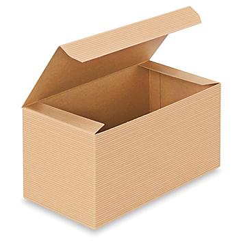 Gift Boxes - 9 x 4 1/2 x 4 1/2", Kraft Pinstripe S-16820