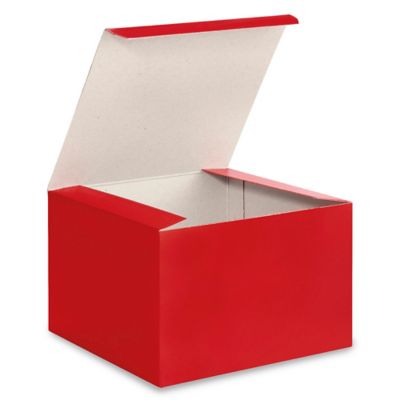 Cajas para Regalo - 6 x 6 x 6, Rojas Brillosas, 15 x 15 x 15 cm S-13235 -  Uline