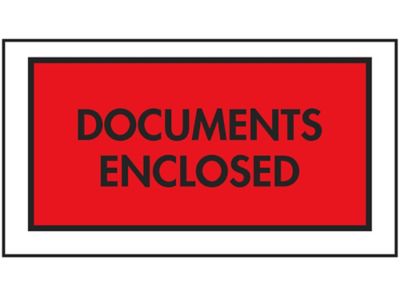 Packing List Envelopes - "Documents Enclosed", Red, 5 1/2 x 10" S-1684