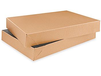 2-Piece Apparel Boxes - 10 x 7 x 1 1/2", Kraft Pinstripe S-16842