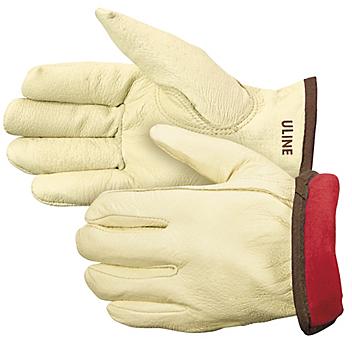 Pigskin Leather Drivers Gloves - Lined, Large S-16848L