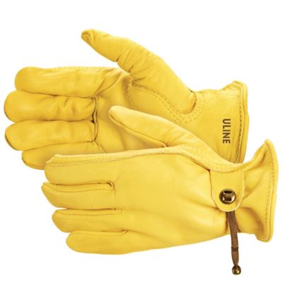 Deluxe Cowhide Leather Drivers Gloves - Large S-16849L - Uline