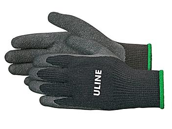 Uline Thermal Latex Coated Gloves - Black, Medium S-16857BL-M