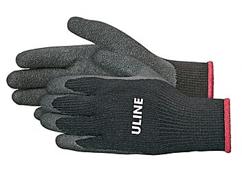 Uline Thermal Latex Coated Gloves - Black, Small S-16857BL-S