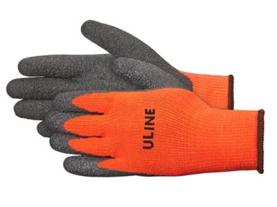 Uline Thermal Latex Coated Gloves - Orange, Large S-16857O-L
