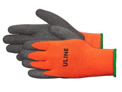 Uline Thermal Latex Coated Gloves - Orange, Medium