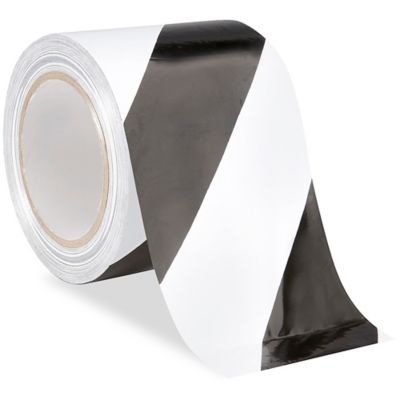 Uline Industrial Vinyl Safety Tape 4" x 36 yds, White/Black S16868