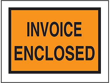 "Invoice Enclosed" Full-Face Envelopes - Orange, 4 1/2 x 5 1/2"