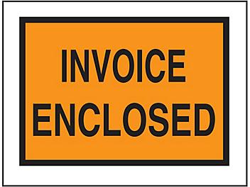 "Invoice Enclosed" Full-Face Envelopes - Orange, 4 1/2 x 5 1/2" S-1686