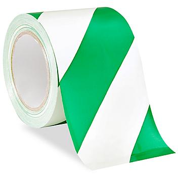 Uline Industrial Vinyl Safety Tape - 4" x 36 yds, Green/White S-16879