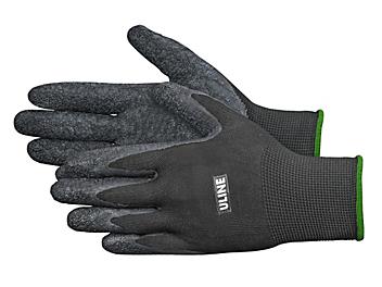 Uline Gription&reg; Flex Latex Coated Gloves - Black, Medium S-16882BL-M