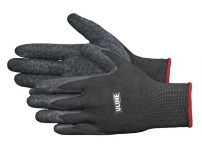 Uline Gription® Flex Latex Coated Gloves - Black, Small