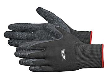 Uline Gription&reg; Flex Latex Coated Gloves - Black, Small S-16882BL-S