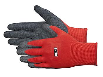 Uline Gription&reg; Flex Latex Coated Gloves - Red, Small S-16882R-S