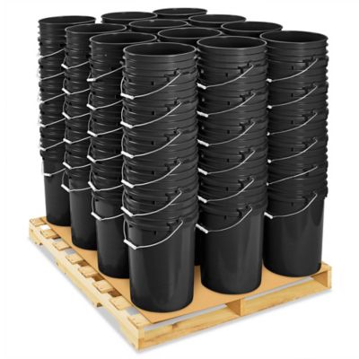 Plastic Pail Skid Lot - 7 Gallon, Black S-16969BLS