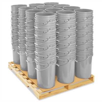 Plastic Pail Skid Lot - 7 Gallon, Gray S-16969GRS