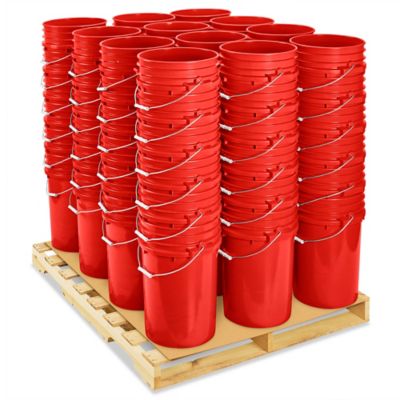 Plastic Pail Skid Lot - 7 Gallon, Red S-16969RS