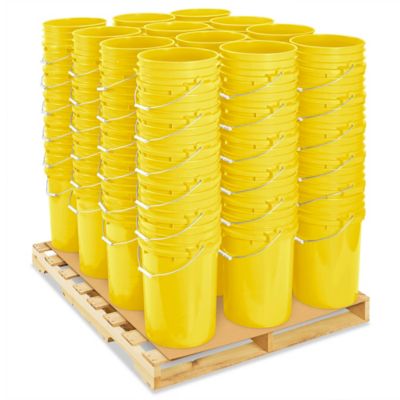 Plastic Pail Skid Lot - 7 Gallon, Yellow S-16969YS